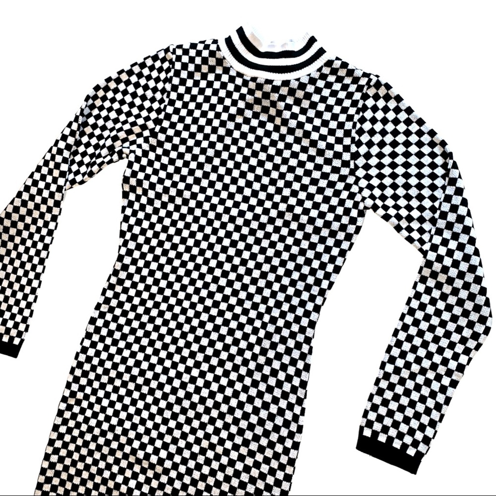 ASOS CHECKERBOARD KNIT DRESS